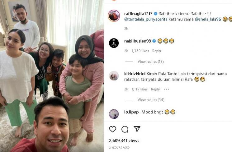 Tante Lala dan keluarga Raffi Ahmad (instagram/@raffinagita1717)
