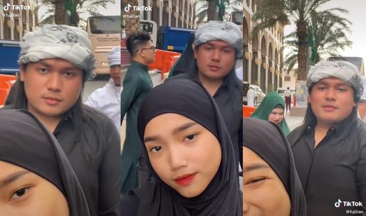 Keanu Agl TikTokan bareng Fuji di Tanah Suci. (TikTok/@fujiiian)