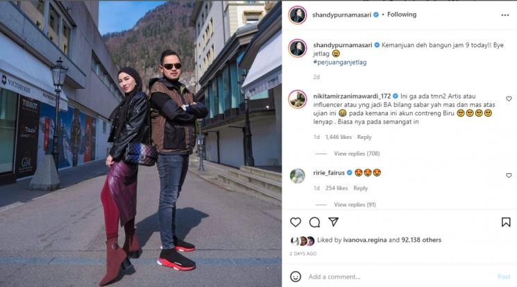 Nikita Mirzani komentari unggahan Shandy Purnamasari. (Instagram/shandypurnamasari)