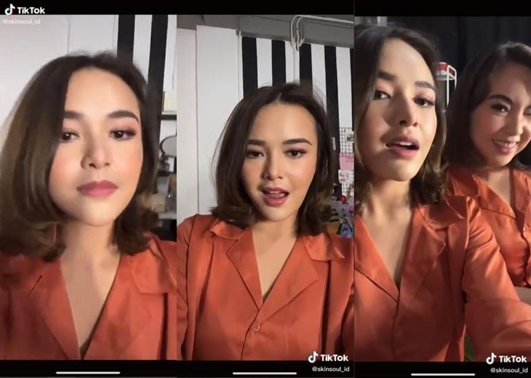 Piyama polos Amanda Manopo. (TikTok/@skinsoul_id)
