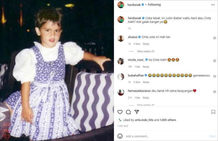 Foto masa kecil Cinta Laura. (Instagram/@herdianak)