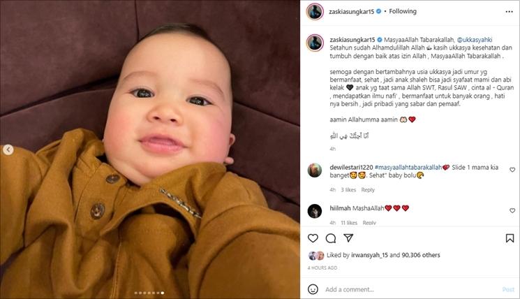 Ucapan ulang tahun Zaskia Sungkar untuk Ukkasya. (Instagram/@zaskiasungkar15)