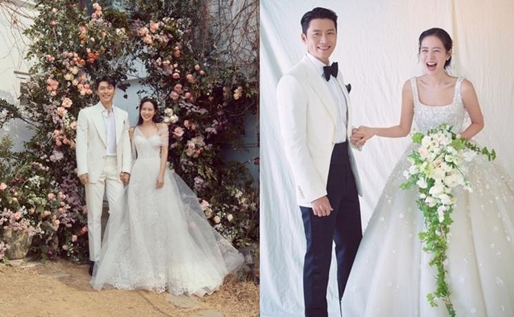 Foto pernikahan Son Ye Jin dan Hyun Bin. (MS Team Entertainment)