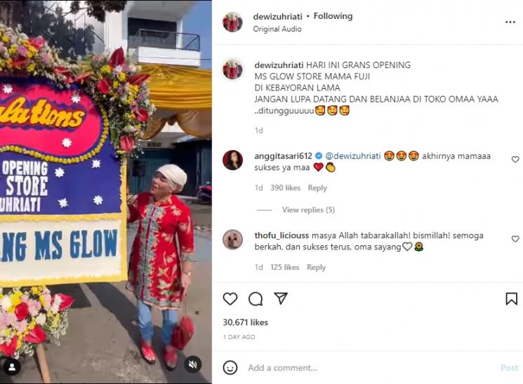 Pembukaan MS Glow Store Mama Fuji. (Instagram/dewizuhriati)