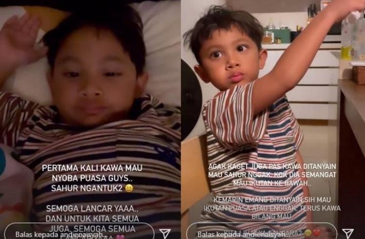 Momen sahur pertama para artis (Instagram/@andienaisyah)