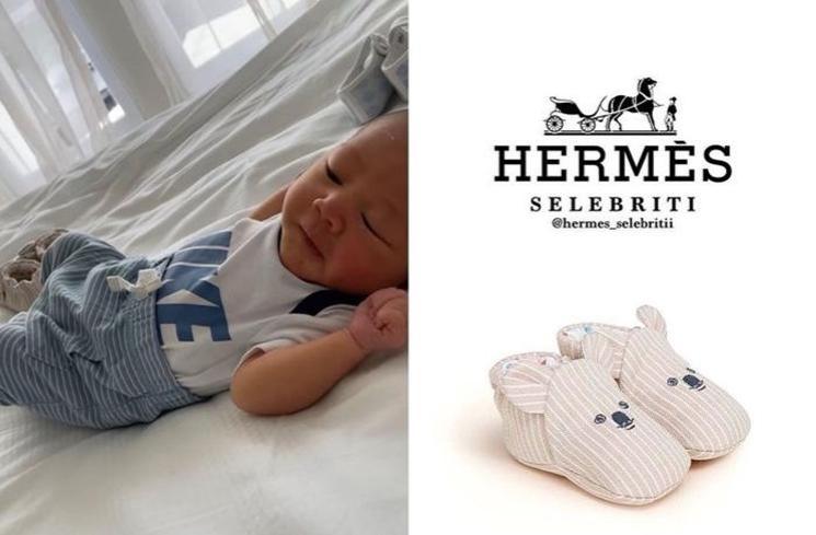 Koleksi sepatu branded Rayyanza (Instagram/@hermes_selebriti)