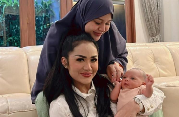 Potret Krisdayanti Momong Baby Ameena (instagram/@krisdayantilemos)