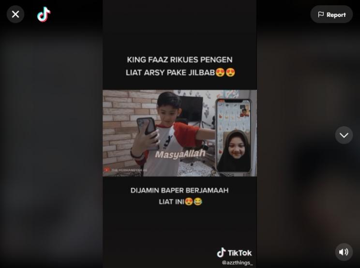King Faaz Request Arsy Hermansyah Pakai Hijab saat VC. (TikTok)