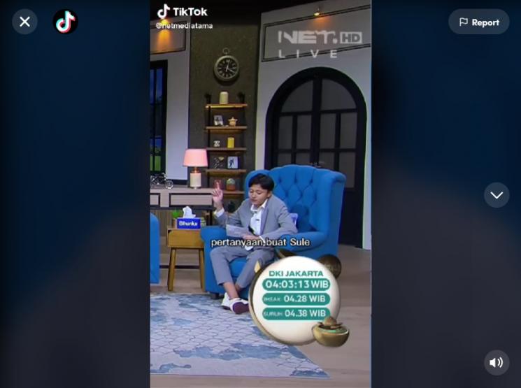 Rizwan kasih pertanyaan buat Sule dan Nathalie Holscher. (TikTok)