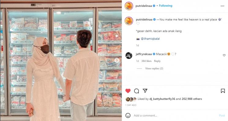 Putri Delina dan Jeffry Reksa. (Instagram/putridelinaa)