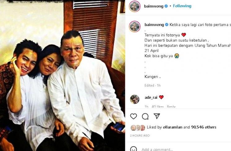 Baim Wong bersama kedua orang tua (instagram/baimwong)