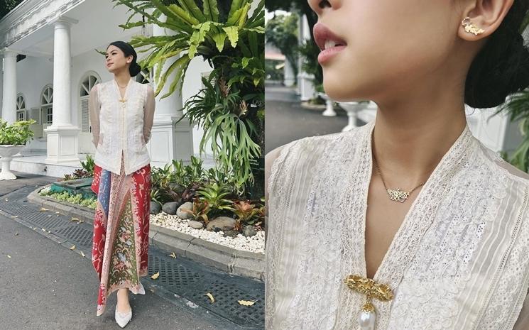 Maudy Ayunda tampil anggun pakai kebaya. (Instagram/@maudyayunda)