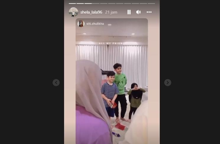 Momen pertemuan Rafathar dan King Faaz (Instagram/@shela_lala96)