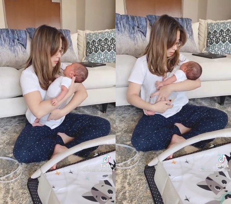 Potret Nikita Willy Momong Baby Izz (tiktok/@armando_extrada24)