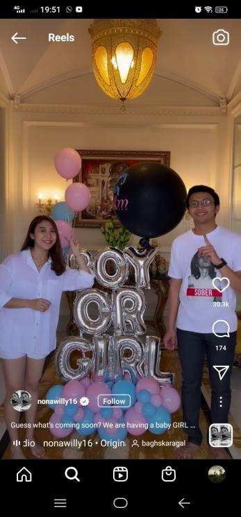 Momen Winona Willy Pamer Baby Bump. (Instagram/@nonawilly) 