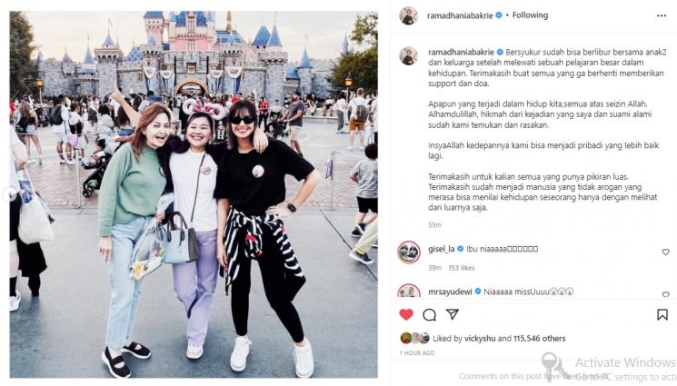 Nia Ramadhani liburan bareng keluarga (instagram.com)