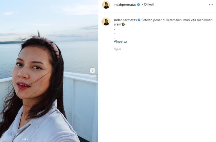 Indah Permatasari mudik ke Sulawesi. (Instagram/indahpermatas)