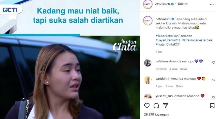 RCTI unggah video Amanda Manopo. (Instagram)