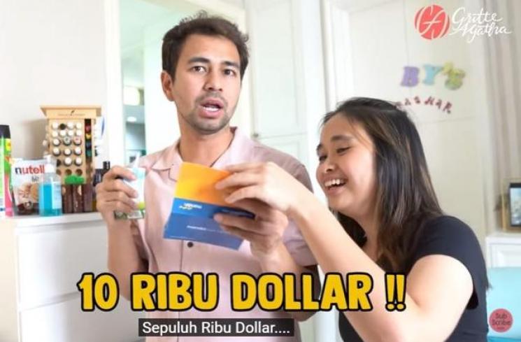 Raffi Ahmad bongkar saldo rekening Rafathar. (YouTube/Gritte Agatha)