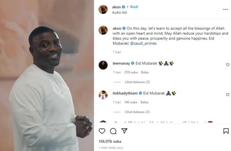Artis Hollywood Rayakan Lebaran (Instagram/@akon)