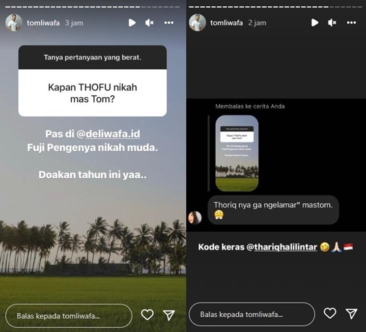Fuji kesal tak kunjung dilamar Thariq Halilintar. (Instagram/@tomliwafa)