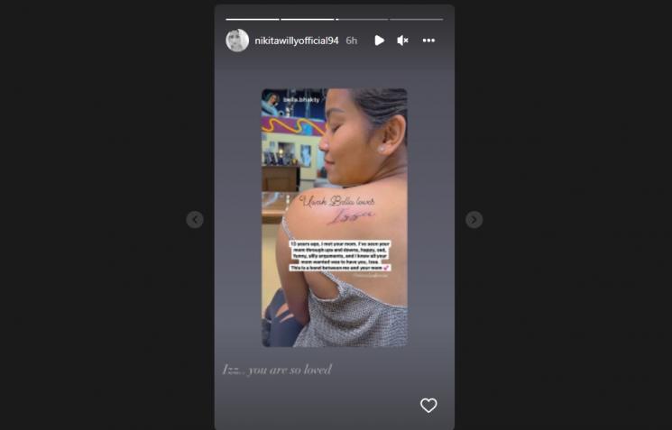 Nama Baby Izz Dijadikan Tato oleh Sahabat Nikita Willy. (Instagram/nikitawillyofficial94)