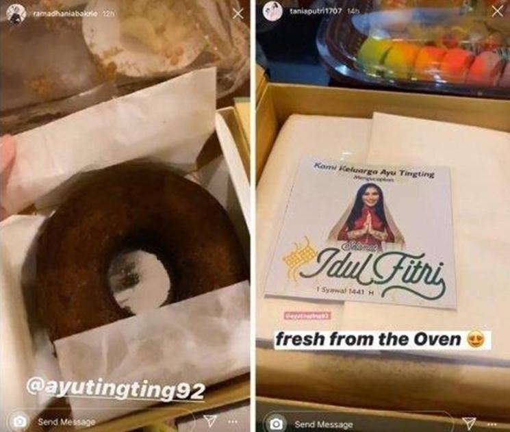 Hampers Lebaran Seleb (Instagram/@ramadhaniabakrie/@taniaputri1707)