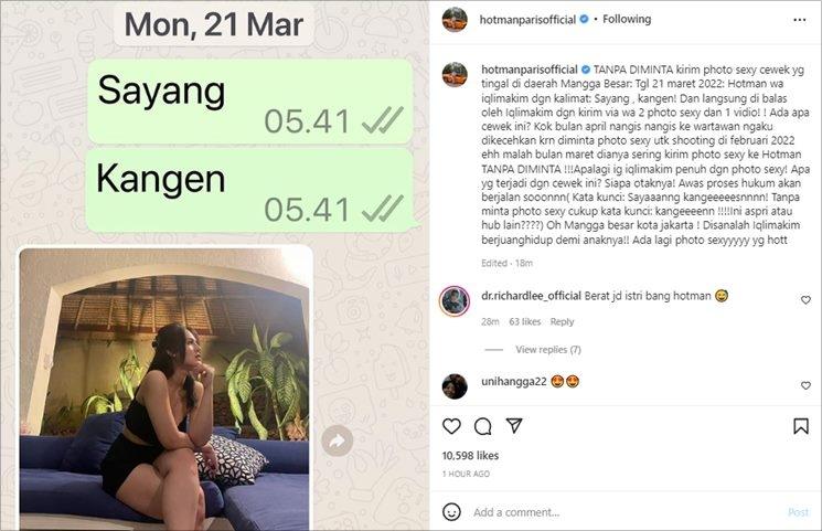 Hotman Paris bongkar kelakuan Iqlima Kim. (Instagram/@hotmanparisofficial)
