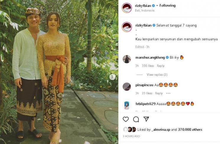 Rizky Febian dan Mahalini Raharja (instagram/@rizkyfbian)
