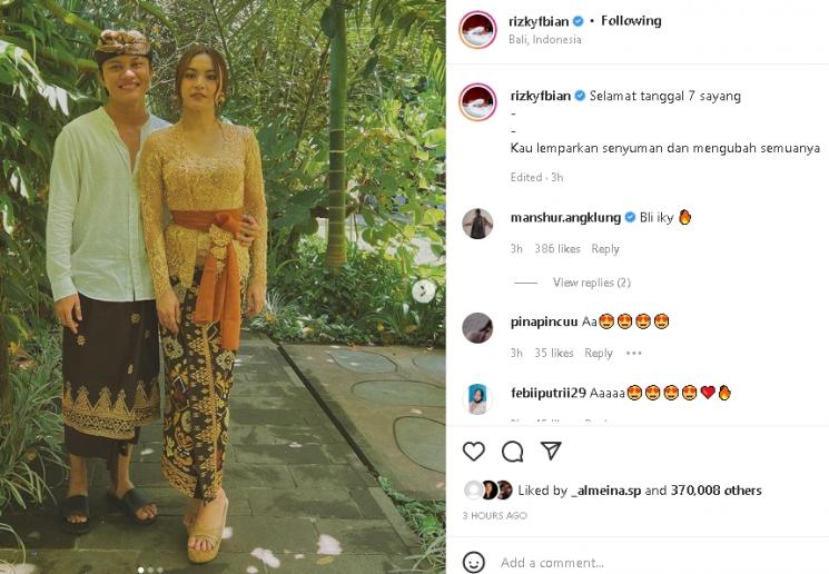 Rizky Febian dan Mahalini Raharja (instagram/@rizkyfbian)
