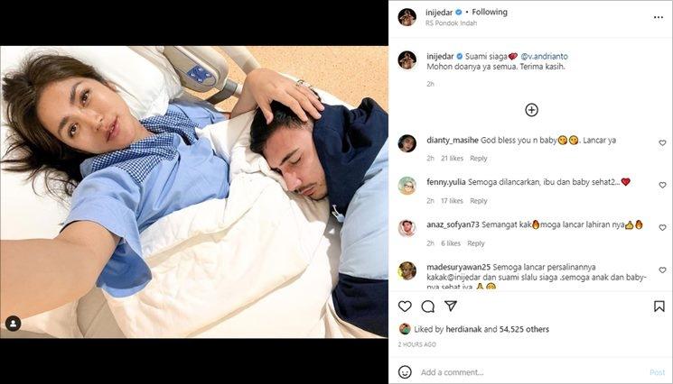 Jessica Iskandar unggah foto di rumah sakit jelang lahiran. (Instagram/@inijedar)
