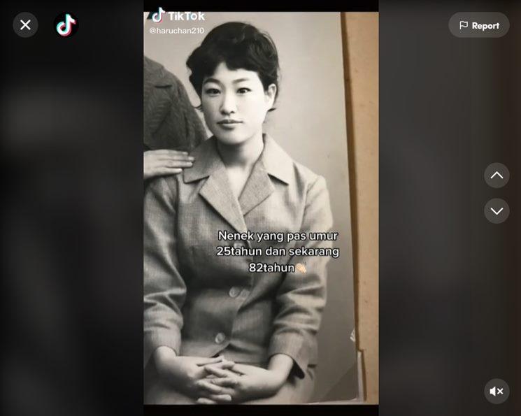Foto lawas nenek Haruka Nakagawa. (TikTok/@haruchan210)