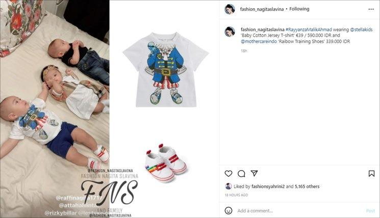 Harga OOTD Rayyanza saat kumpul bareng bayi Sulta. (Instagram/@fashion_nagitaslavina)