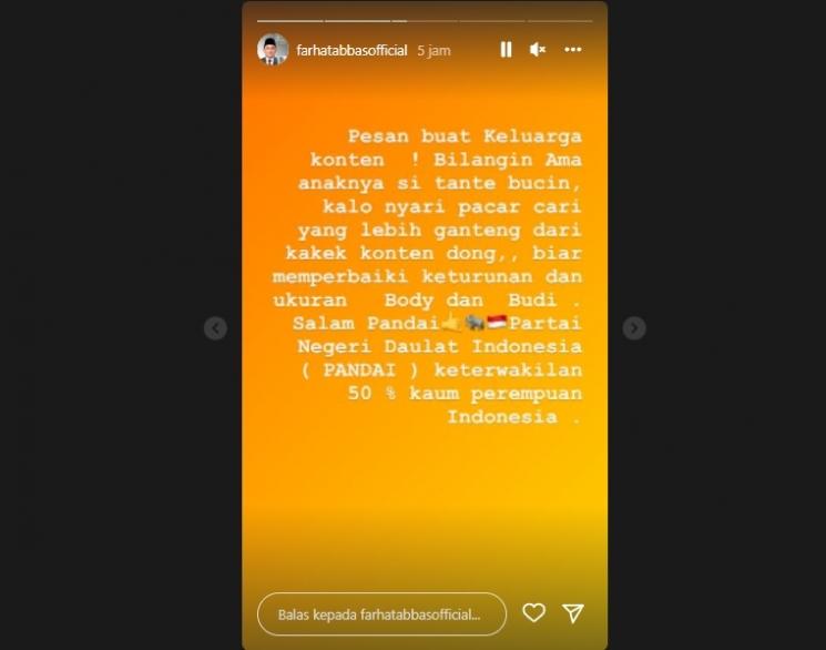 Farhat Abbas diduga sindir fisik Fuji dan Thariq Halilintar. (Instagram/@farhatabbasofficial)