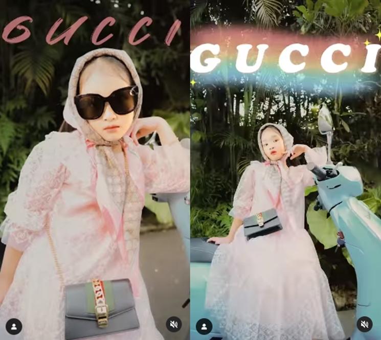 Artis Ikut Gucci Model Challenge (instagram/@thaliaputrionsu)