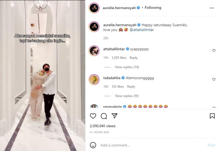 Aurel Hermansyah dan Atta Halilintar. (Instagram/aurelie.hermansyah)