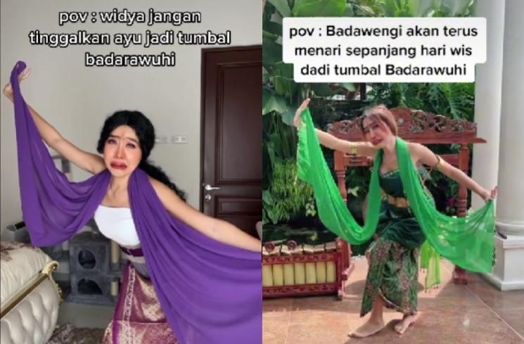 Lucinta Luna memparodikan badarawuhi. (TikTok/ lucintaluna12)