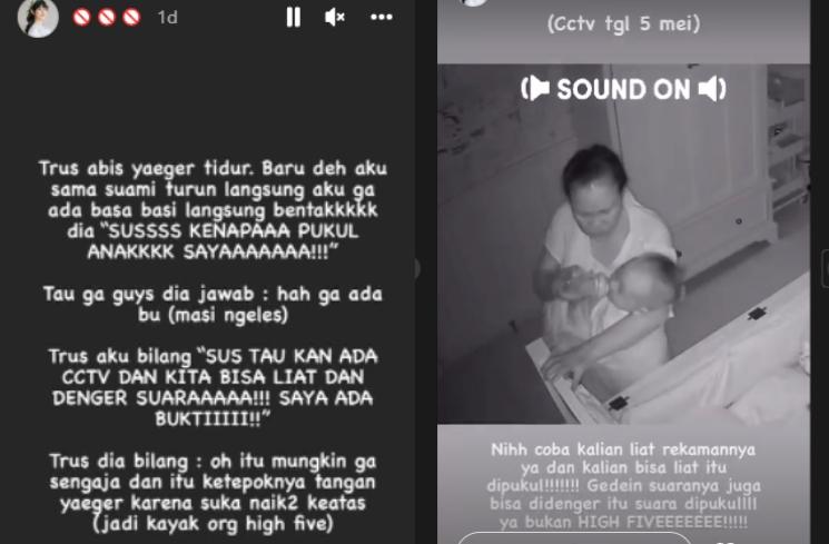 Anak Vanessa Andrea dipukuli pengasuhnya. (Instagram/cherrydreamy)