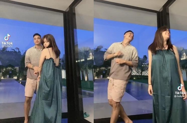 Gaya Pacaran Fadly Faisal dan Rebecca Klopper (TikTok/@fadlyfsl_)