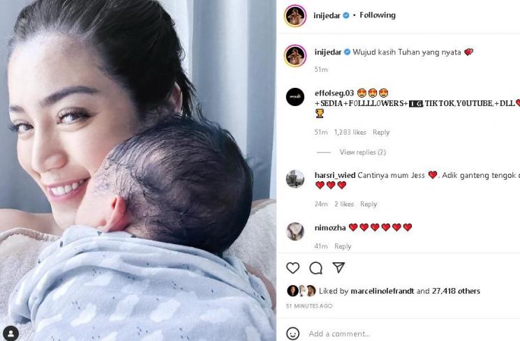 Jessica Iskandar dan anaknya (instagram/@inijedar)