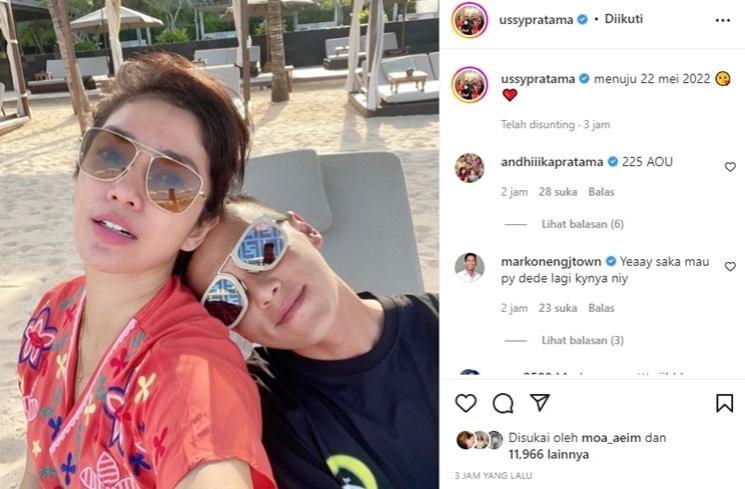 Ussy Sulistiawaty dan Andhika Pratama. (Instagram/ussypratama)