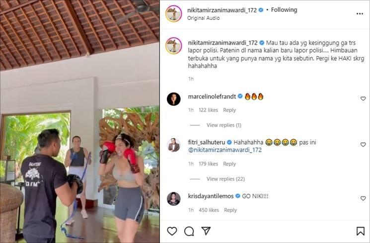 Nikita Mirzani latihan tinju. (Instagram/@nikitamirzanimawardi_172)