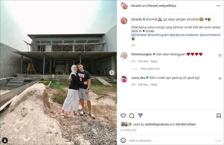 Rumah baru Citra Kirana dan Rezky Aditya. (Instagram/@citraciki)
