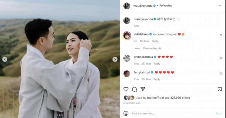 Sosok Diduga Suami Maudy Ayunda. (Instagram/maudyayunda)