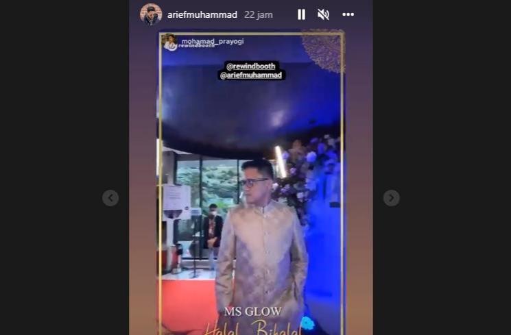 Gaya artis di halal bihalal bos MS Glow (Instagram/@mohamad_prayogi)