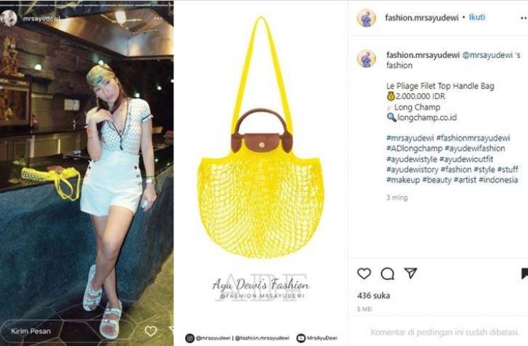 Harga Outfit Ayu Dewi saat Liburan di Bali (instagram/@fashion.mrsayudewi)