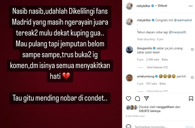 Momen Rizky Billar Nonton Liga Champions di Paris (Instagram/rizkybillar)