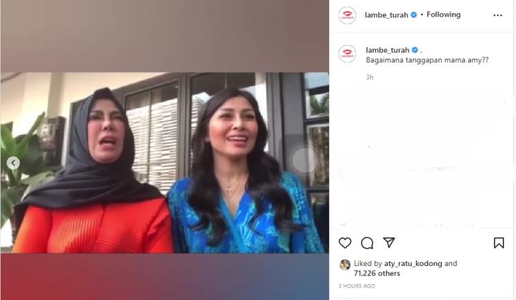 Mama Amy Qanita Beri Komentar soal Hubungan Raffi Ahmad dan Mimi Bayuh. (Instagram/Lambe Turah)