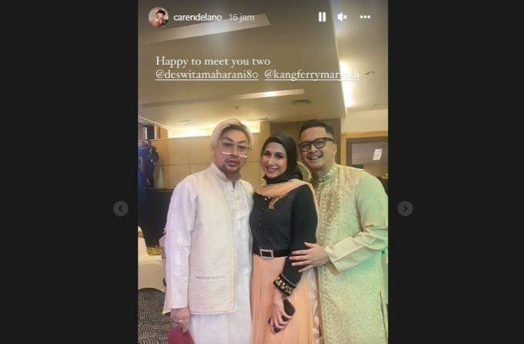 Gaya Artis di Pesta Ulang Tahun Iis Dahlia ke-50 (Instagram/@carendelano)