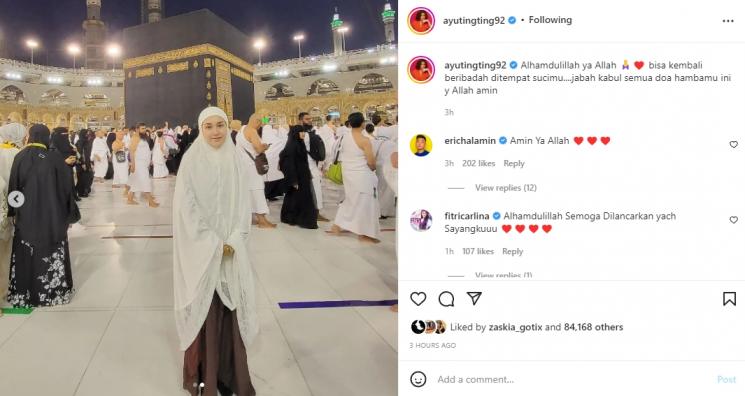 Ayu Ting Ting Umrah ke Tanah Suci Mekkah. (Instagram/ayutingting92)